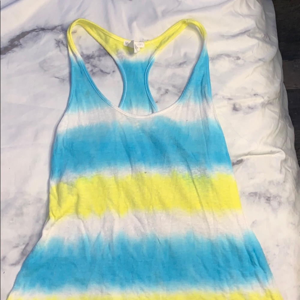 Aeropostale tie dye blue-yellow-white tank top